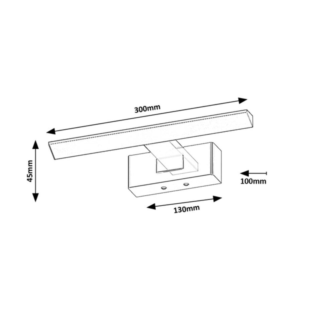 Rabalux lampă de baie, putere 6W, alb natural 4000W, IP44. crom, Loric