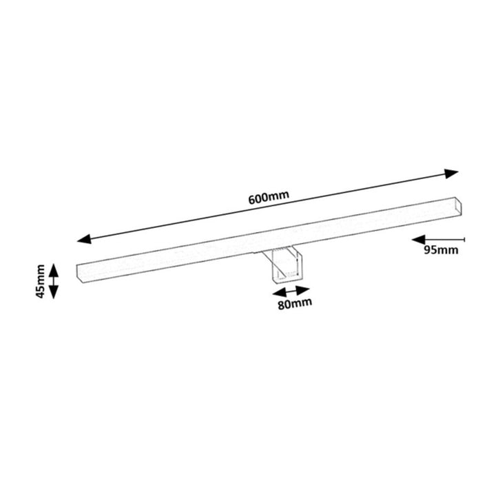 Lampă de baie Rabalux, putere 9 W, alb natural 4000 K, IP44, crom, Oliro