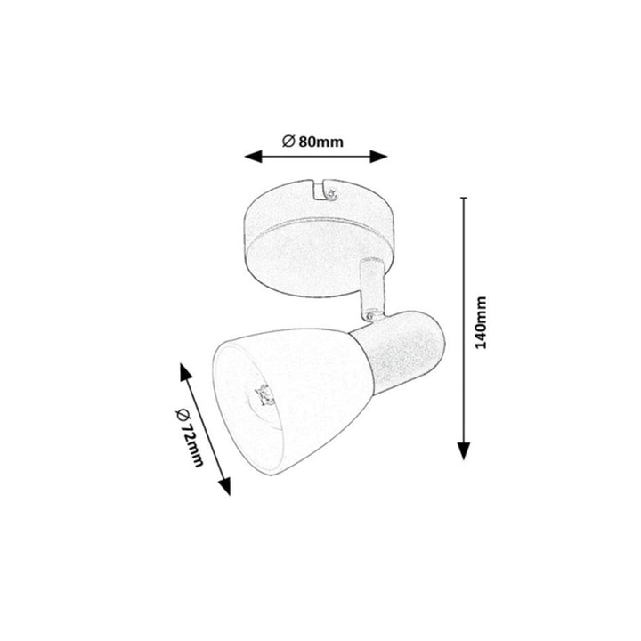 Rabalux plafonieră, spot, filet bec E14, IP20, negru, Soma
