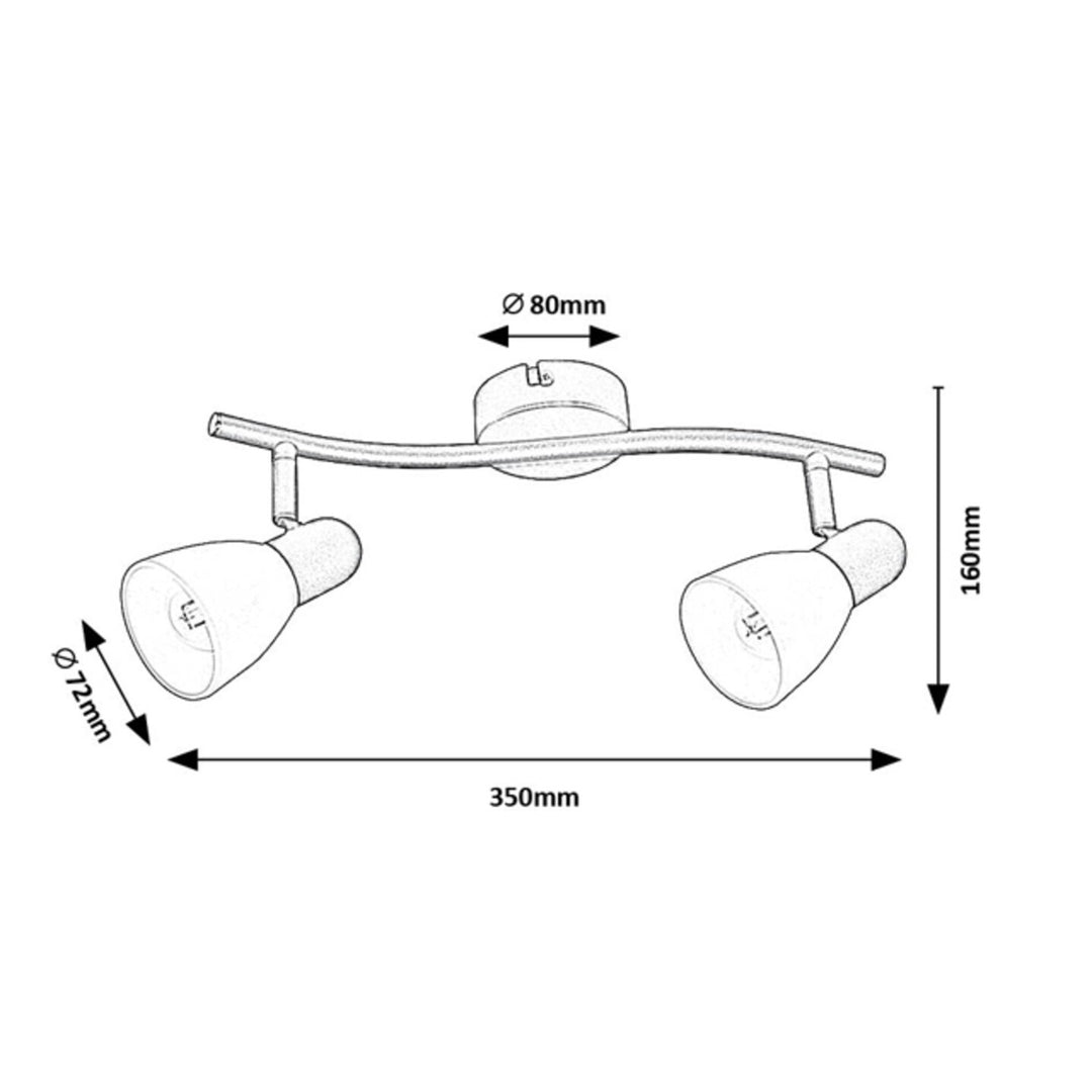 Rabalux plafonieră, spot, 2x E14 filet bec, IP20, negru, Soma