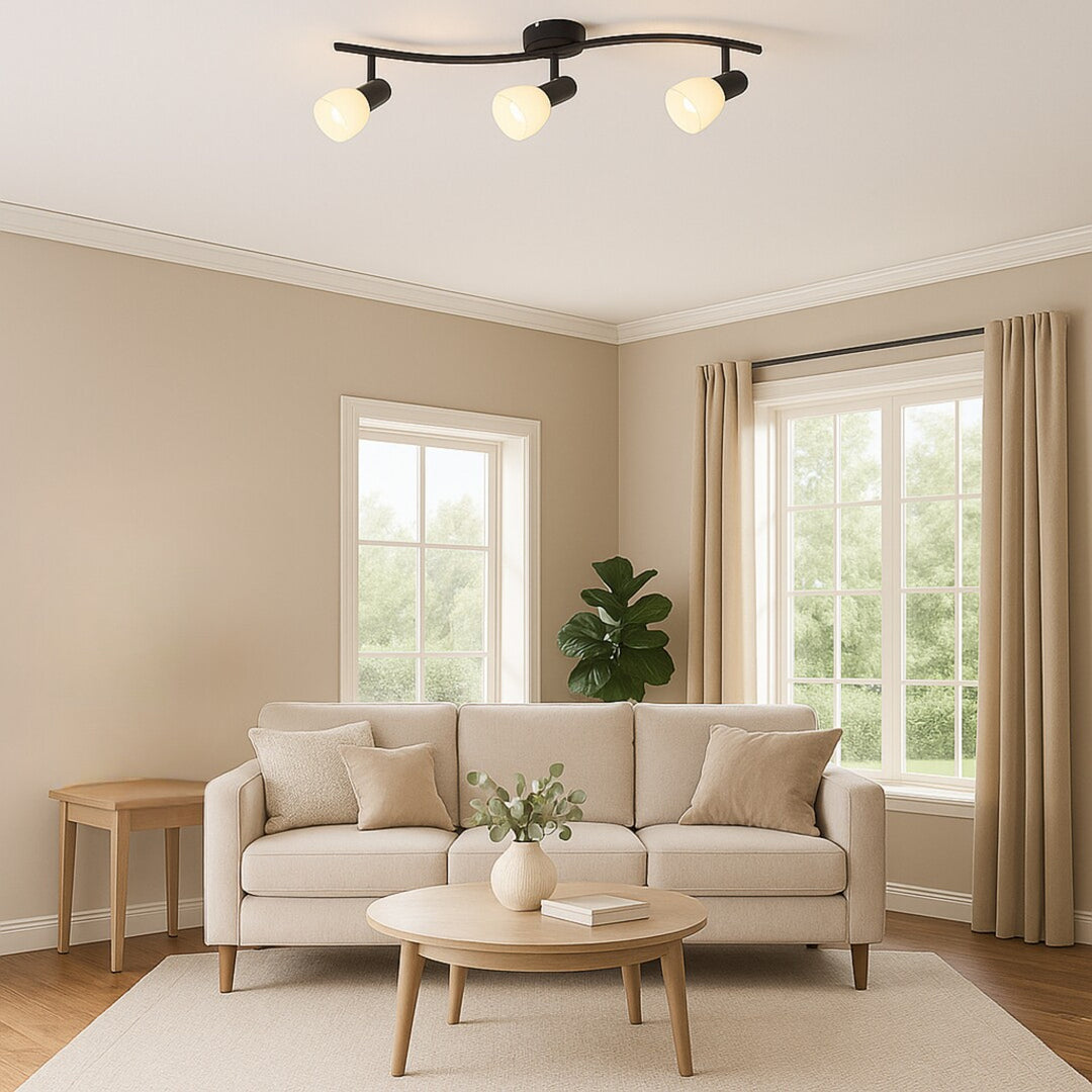 Rabalux plafonieră, spot, 3x E14 filet bec, IP20, negru, Soma