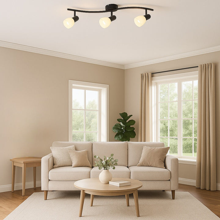 Rabalux plafonieră, spot, 3x E14 filet bec, IP20, negru, Soma