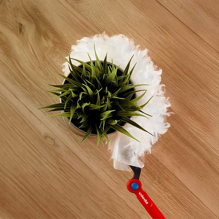 Mătură de curățat praful Vileda Flex&Catch, mâner lung, 1 rezervă inclusă, anti-alunecare, cap flexibil, 179434