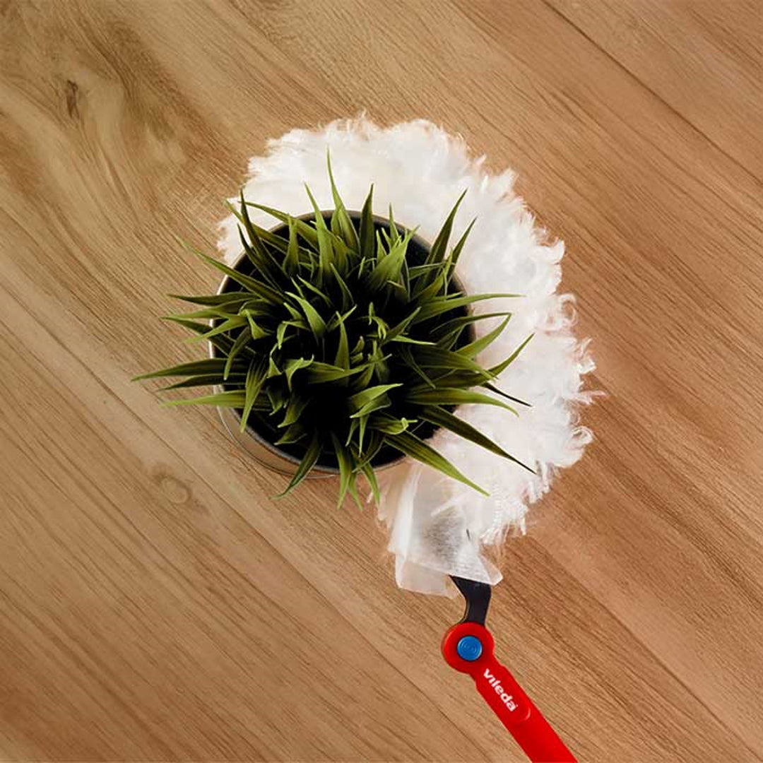 Mătură de curățat praful Vileda Flex&Catch, mâner lung, 1 rezervă inclusă, anti-alunecare, cap flexibil, 179434