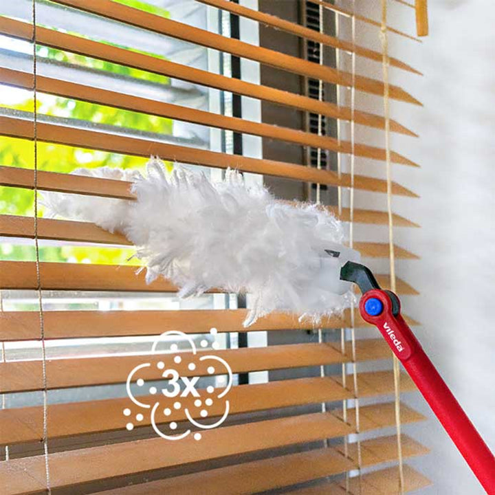 Mătură de curățat praful Vileda Flex&Catch, mâner lung, 1 rezervă inclusă, anti-alunecare, cap flexibil, 179434