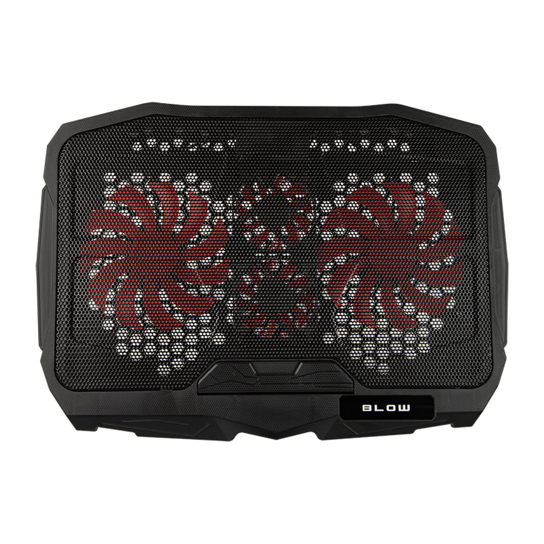 Suport de răcire pentru laptop Blow Hurricane, patru ventilatoare, iluminare roșie, hub USB încorporat