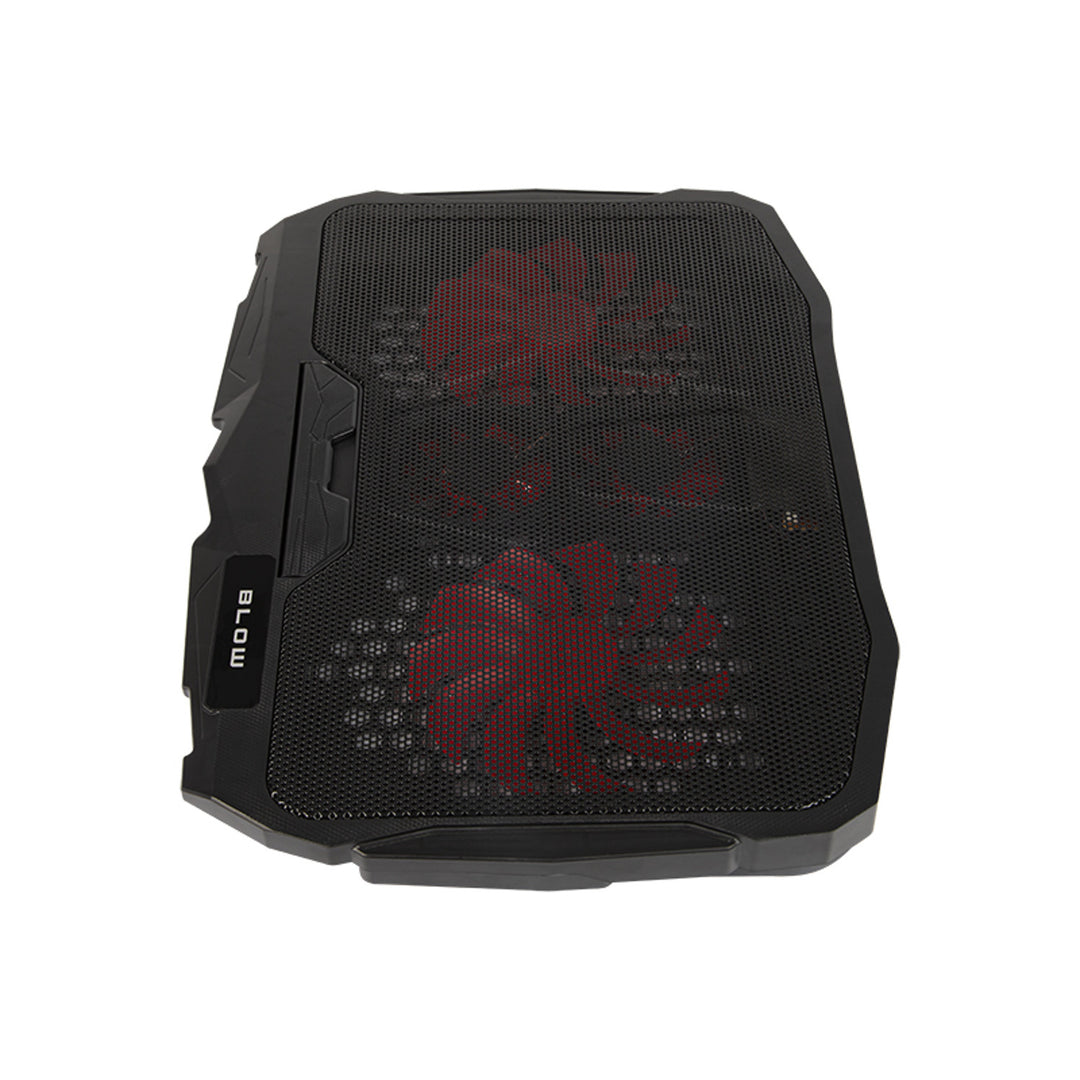 Suport de răcire pentru laptop Blow Hurricane, patru ventilatoare, iluminare roșie, hub USB încorporat