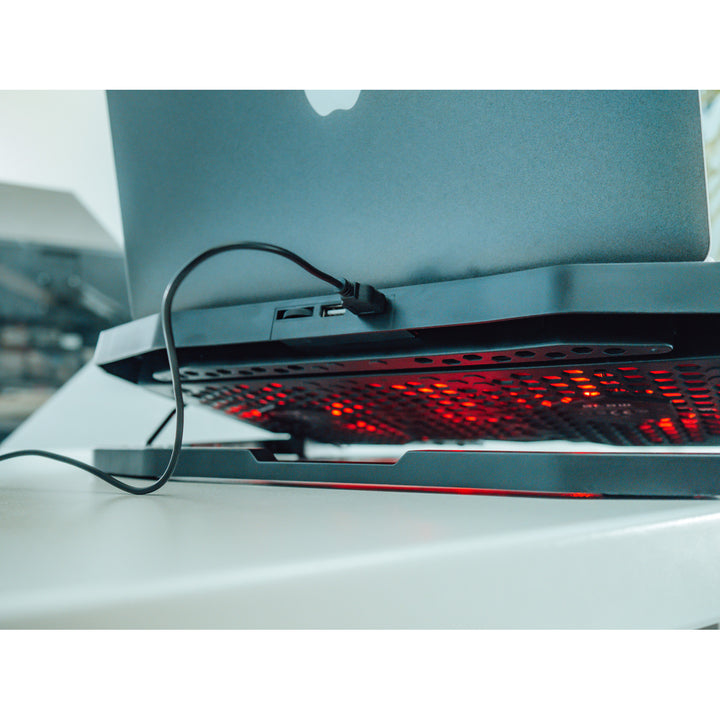 Suport de răcire pentru laptop Blow Hurricane, patru ventilatoare, iluminare roșie, hub USB încorporat