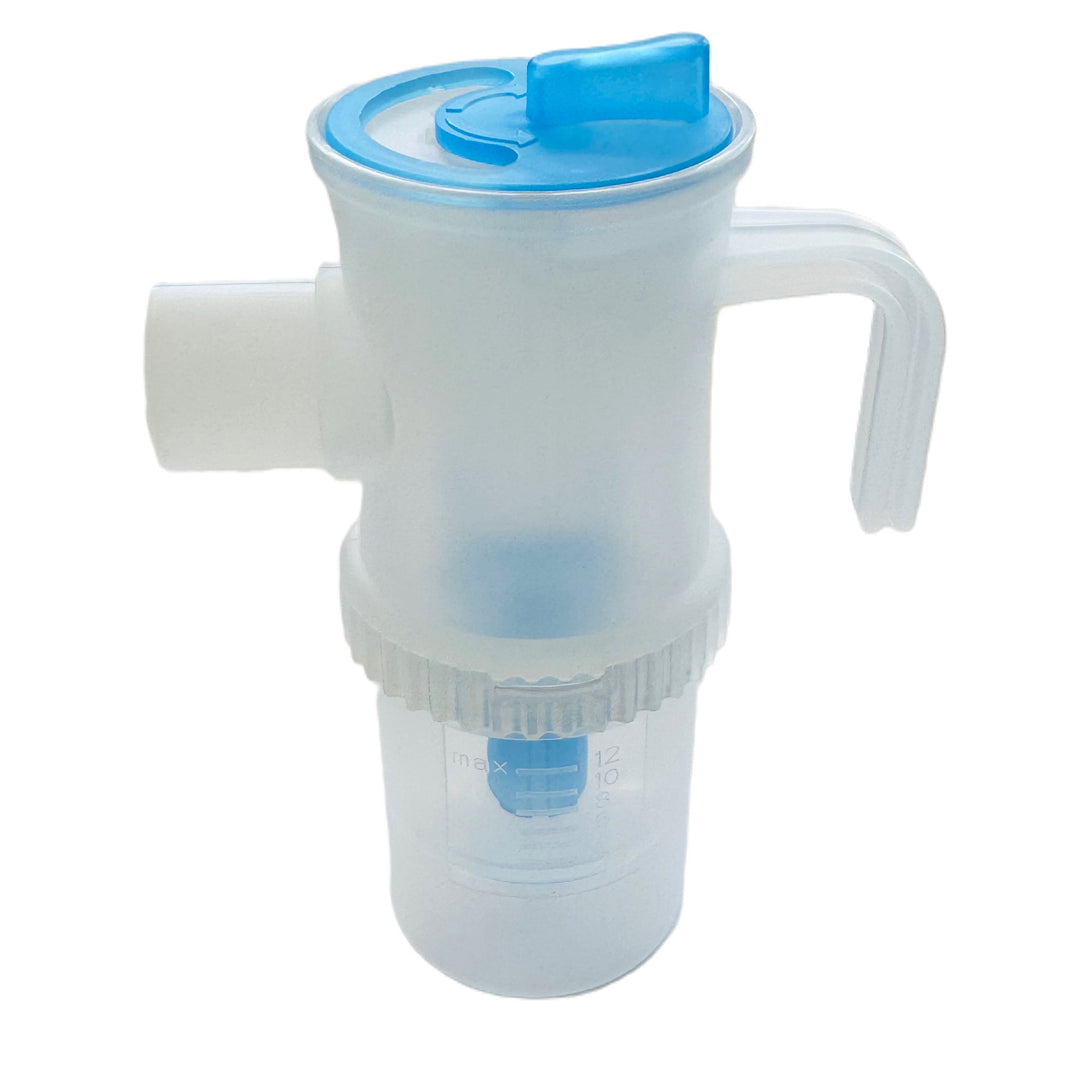 Set de accesorii pentru inhalare/nebulizare Omnibus, nebulizator mare de 12 ml, culoare albastră, 5 filtre de rezervă, control viteză