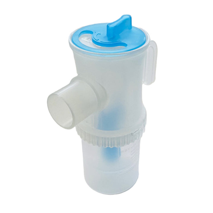 Set de accesorii pentru inhalare/nebulizare Omnibus, nebulizator mare de 12 ml, culoare albastră, 5 filtre de rezervă, control viteză