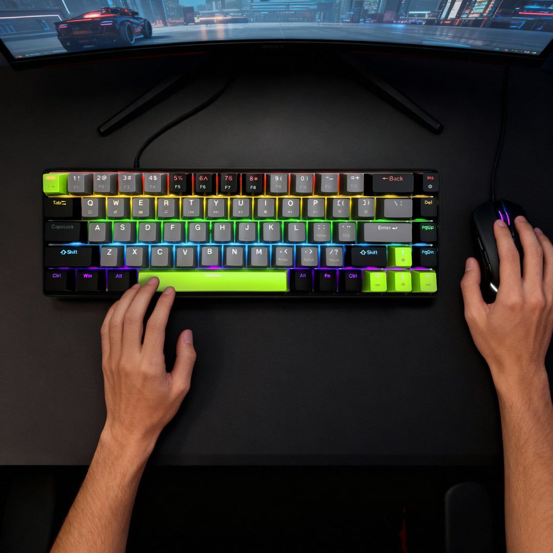 Tastatură mecanică 60% RED CORE MX60 MT1260, iluminare taste, Mediatech