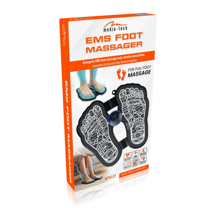 Aparat de masaj pentru picioare Media-Tech, masaj prin electrostimulare EMS, 8 moduri, 19 niveluri de intensitate, MT6527