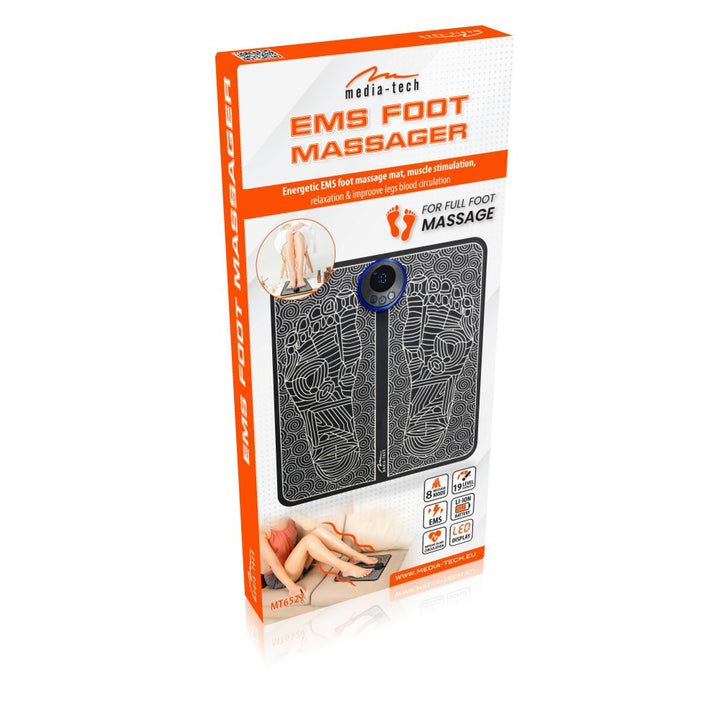 Dispozitiv de masaj pentru picioare Media-Tech, masaj cu electrostimulare EMS, 8 moduri, 19 niveluri de intensitate, MT6527