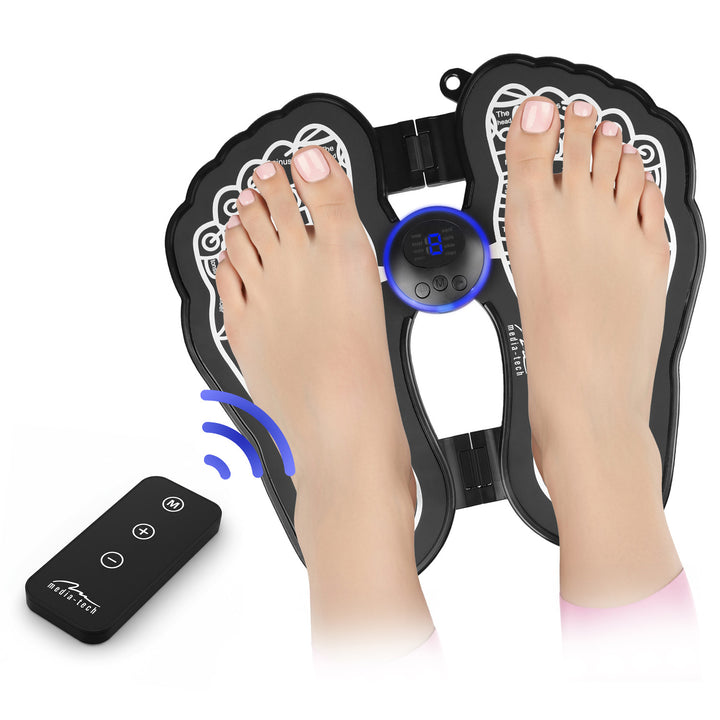 Aparat de masaj pentru picioare Media-Tech, masaj prin electrostimulare EMS, 8 moduri, 19 niveluri de intensitate, MT6527