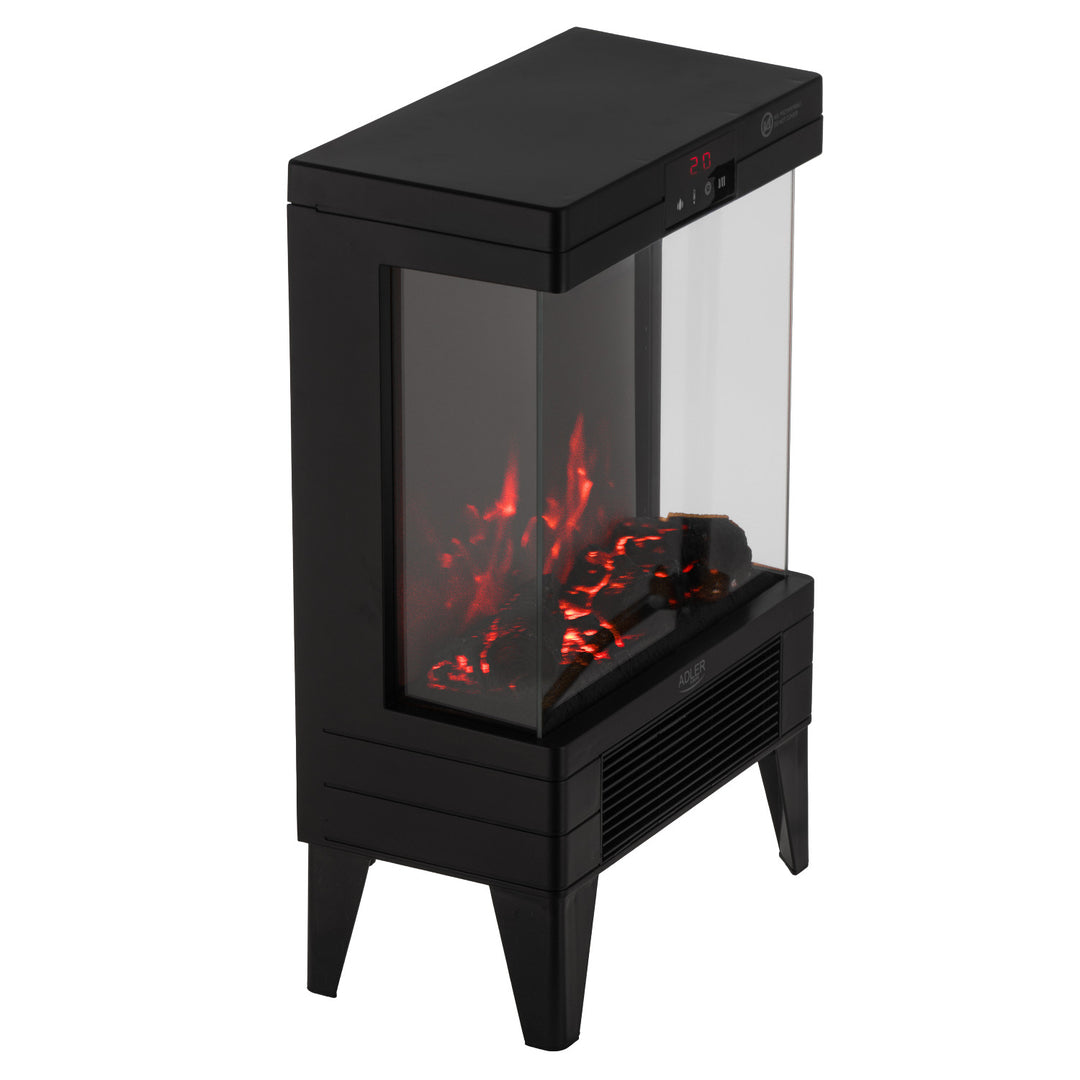 Șemineu electric LED cu telecomandă, 2 puteri de încălzire 1000W/2000W, termostat, Adler AD 7755