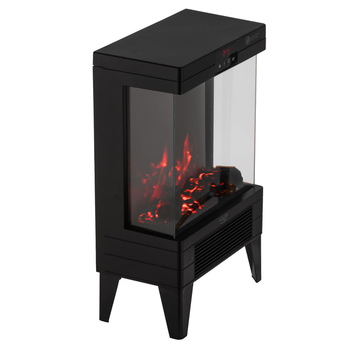 Șemineu electric LED cu telecomandă, 2 puteri de încălzire 1000W/2000W, termostat, Adler AD 7755