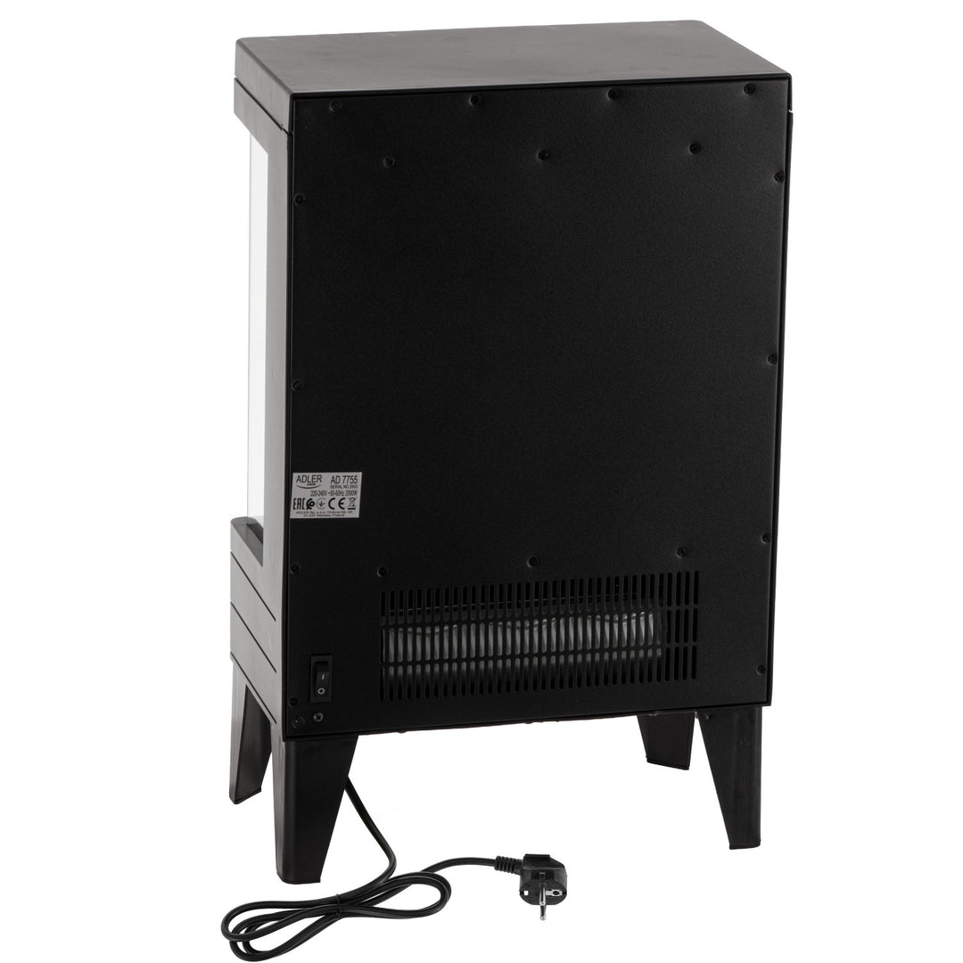 Șemineu electric LED cu telecomandă, 2 puteri de încălzire 1000W/2000W, termostat, Adler AD 7755