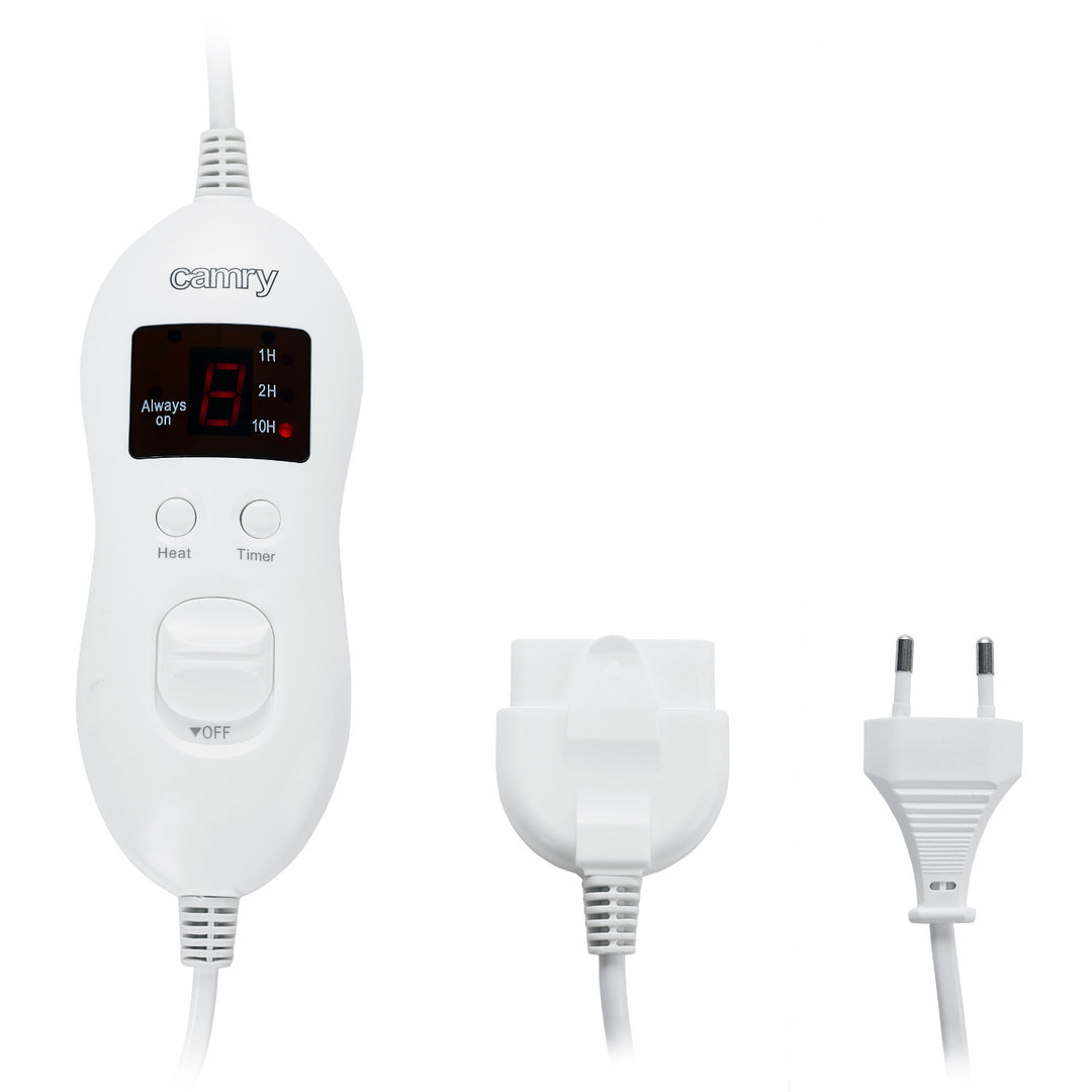 Camry pătură electrică, pentru 2 persoane, dimensiuni 150x160cm, 8 nivele de încălzire, putere 2 x 60W, gri, CR 7417