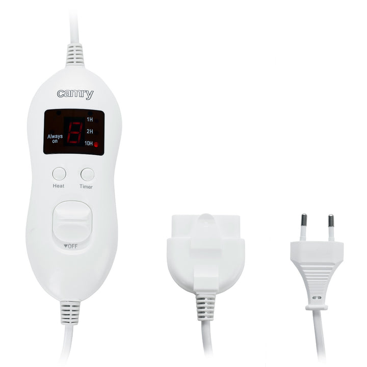 Camry pătură electrică, pentru 2 persoane, dimensiuni 150x160cm, 8 nivele de încălzire, putere 2 x 60W, gri, CR 7417