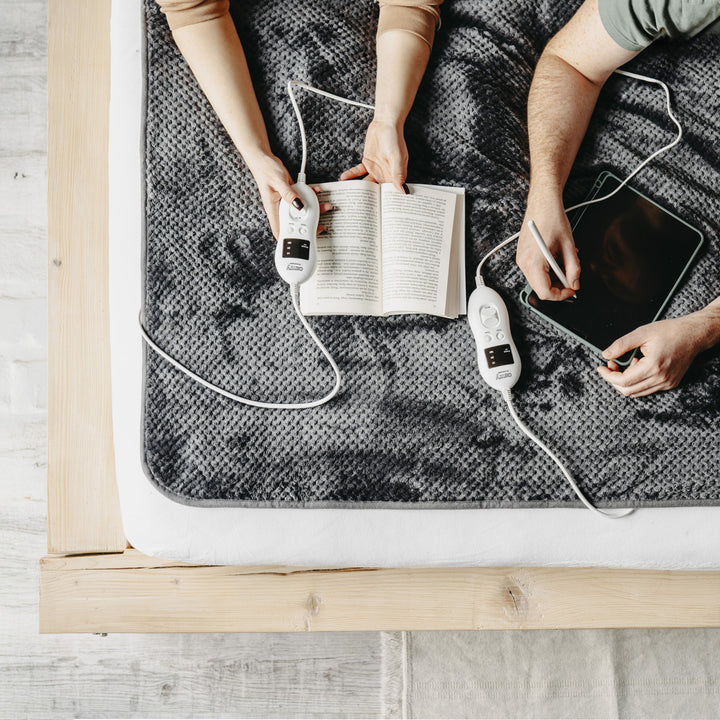 Camry pătură electrică, pentru 2 persoane, dimensiuni 150x160cm, 8 nivele de încălzire, putere 2 x 60W, gri, CR 7417