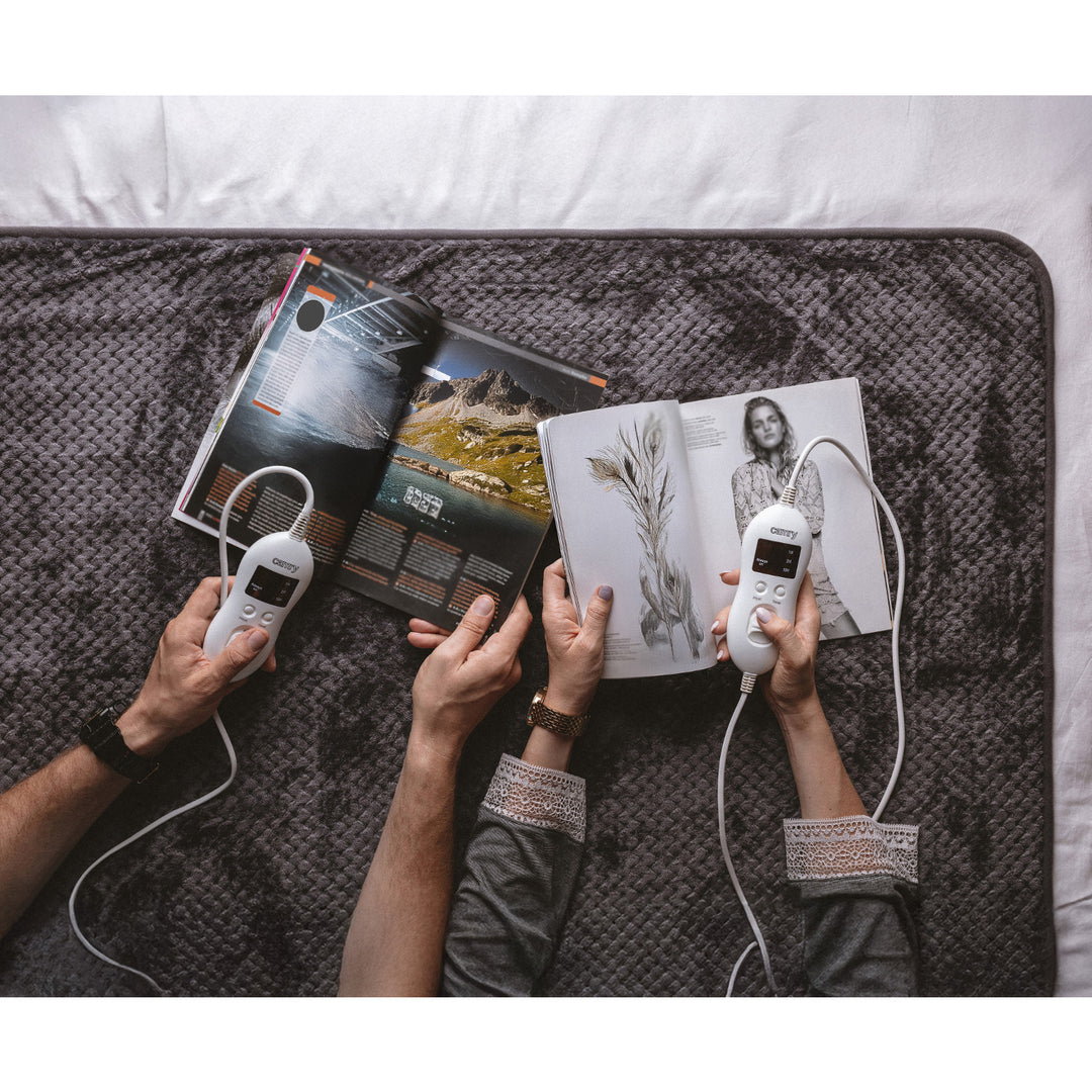 Camry pătură electrică, pentru 2 persoane, dimensiuni 150x160cm, 8 nivele de încălzire, putere 2 x 60W, gri, CR 7417