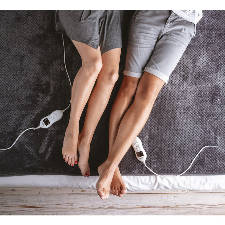 Camry pătură electrică, pentru 2 persoane, dimensiuni 150x160cm, 8 nivele de încălzire, putere 2 x 60W, gri, CR 7417