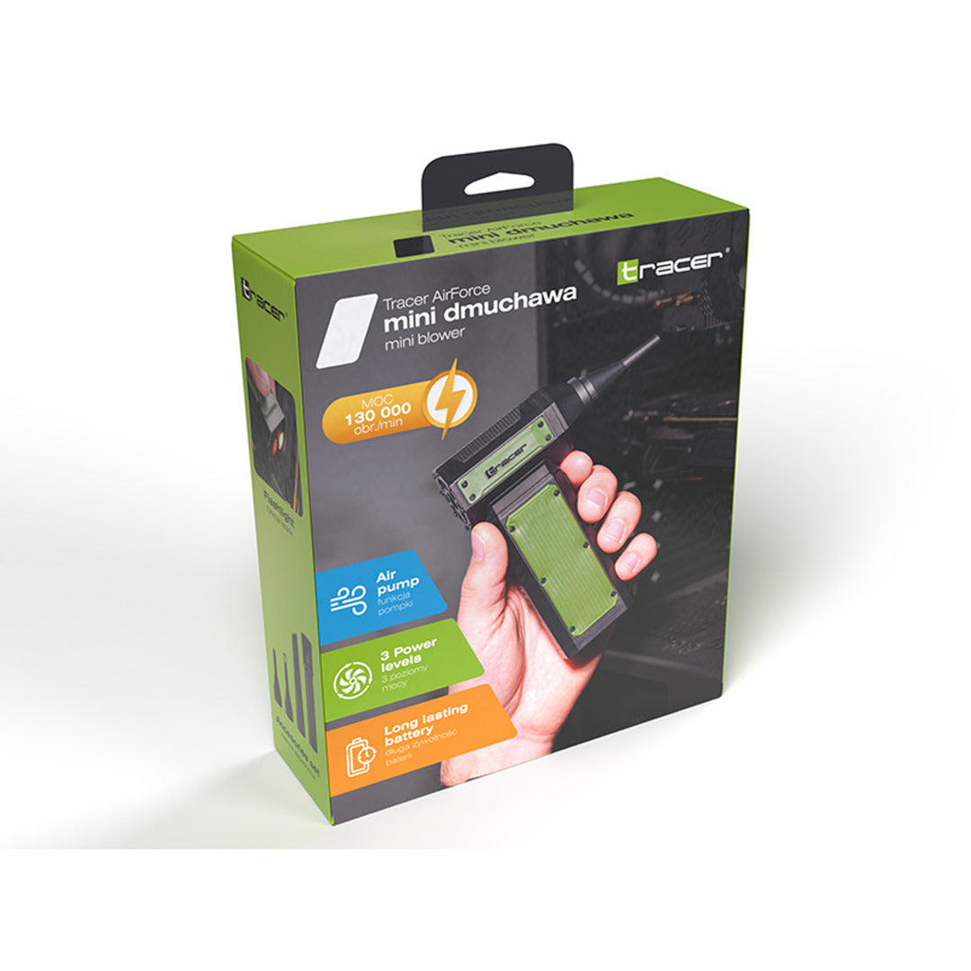 Mini suflantă multifuncțională, Tracer, motor fără perii, 140.000 rotații, 3 moduri AirForce