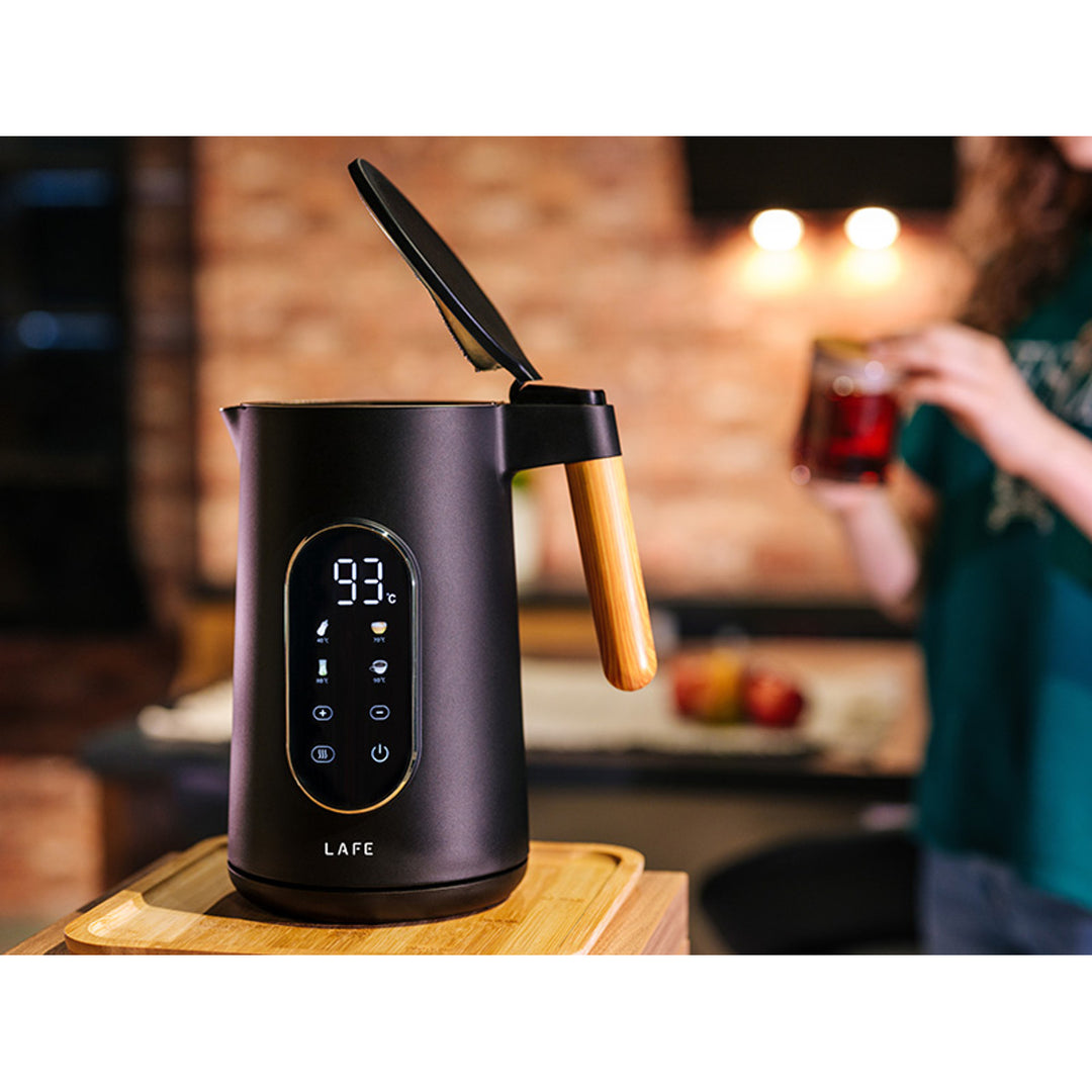 Fierbător electric Lafe, control temperatură, perete dublu, capacitate 1.7L, putere max. 2200W, KettleX Pro
