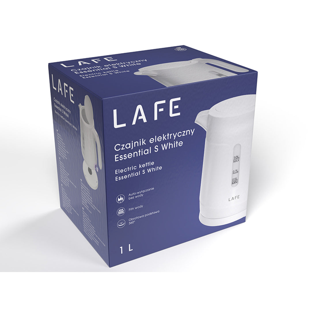 Fierbător electric Lafe, capacitate 1L, putere 1500W, alb, Essential S