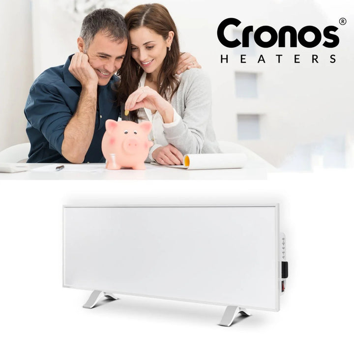 Încălzitor cu infraroșu Cronos, 330W, alb, antialergic, ultra-subțire, suprafață mată, încălzește o suprafață de până la 12m2, Synthelith PRO CRP-330TWP Alb
