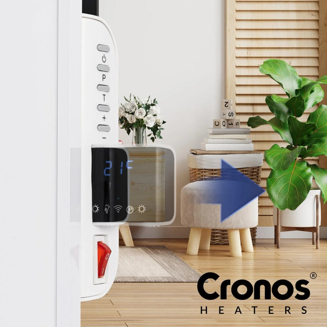 Încălzitor cu infraroșu Cronos, 330W, alb, antialergic, ultra-subțire, suprafață mată, încălzește o suprafață de până la 12m2, Synthelith PRO CRP-330TWP Alb