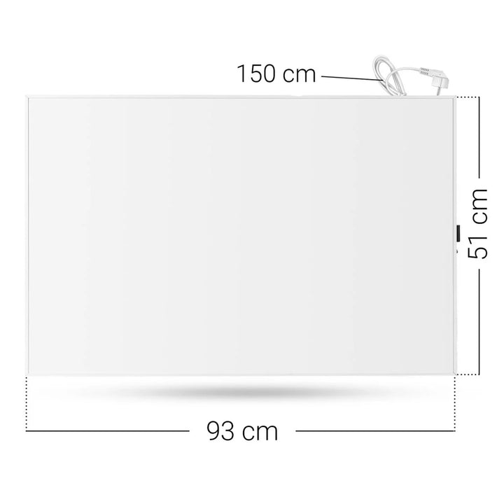 Încălzitor cu infraroșu Cronos, 500W, alb, antialergic, ultra-subțire, suprafață mată, încălzește până la 14m2, Synthelith PRO CRP-500TWP Alb