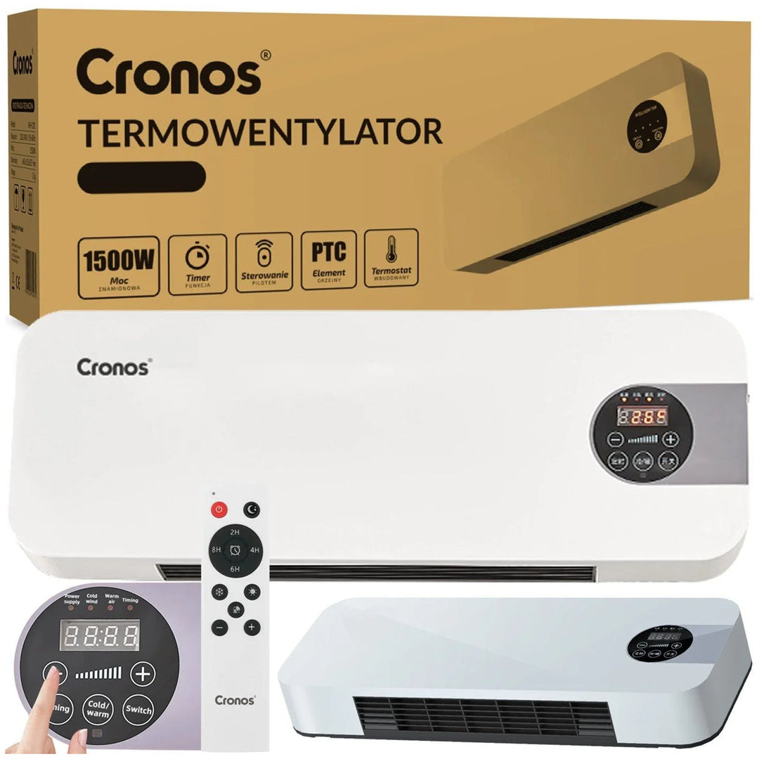 Cortină de aer cu ventilator Cronos, 1500W, consum redus de energie, unghi larg de evacuare, telecomandă, HFH-201