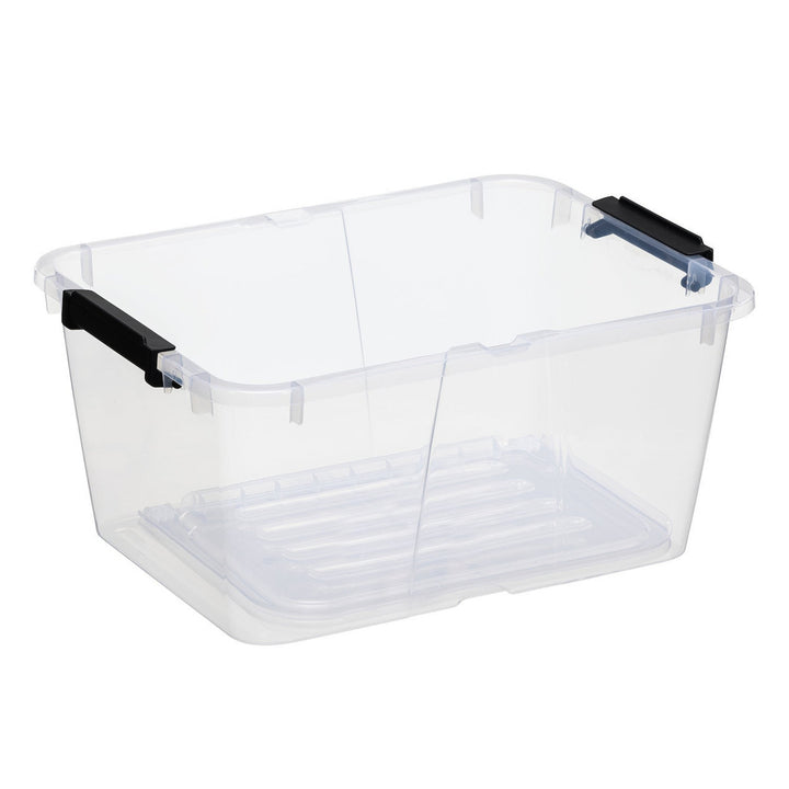 Plast Team Home Box Flex 15L container cu capac dublu, capac pliabil, clipsuri de siguranță, transparent, 23010800