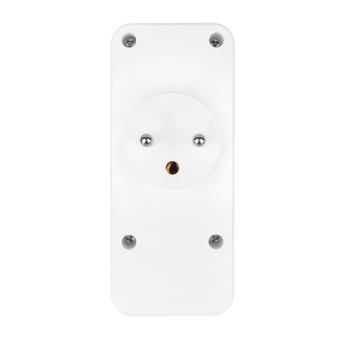 Priză de curent x3 + 4xUSB Maclean, splitter cu 3 prize, 2xUSB A, 2xUSB C PD 20W, 1x16A + 2x6A, MCE248 F/W, 2 bucăți