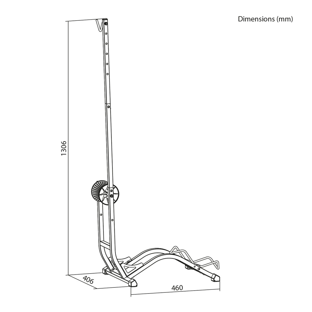 Suport de biciclete de podea Maclean, independent, orizontal/vertical, pentru depozitare, din oțel, sarcină maximă 35 kg, MC-170