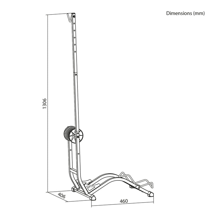 Suport de biciclete de podea Maclean, independent, orizontal/vertical, pentru depozitare, din oțel, sarcină maximă 35 kg, MC-170