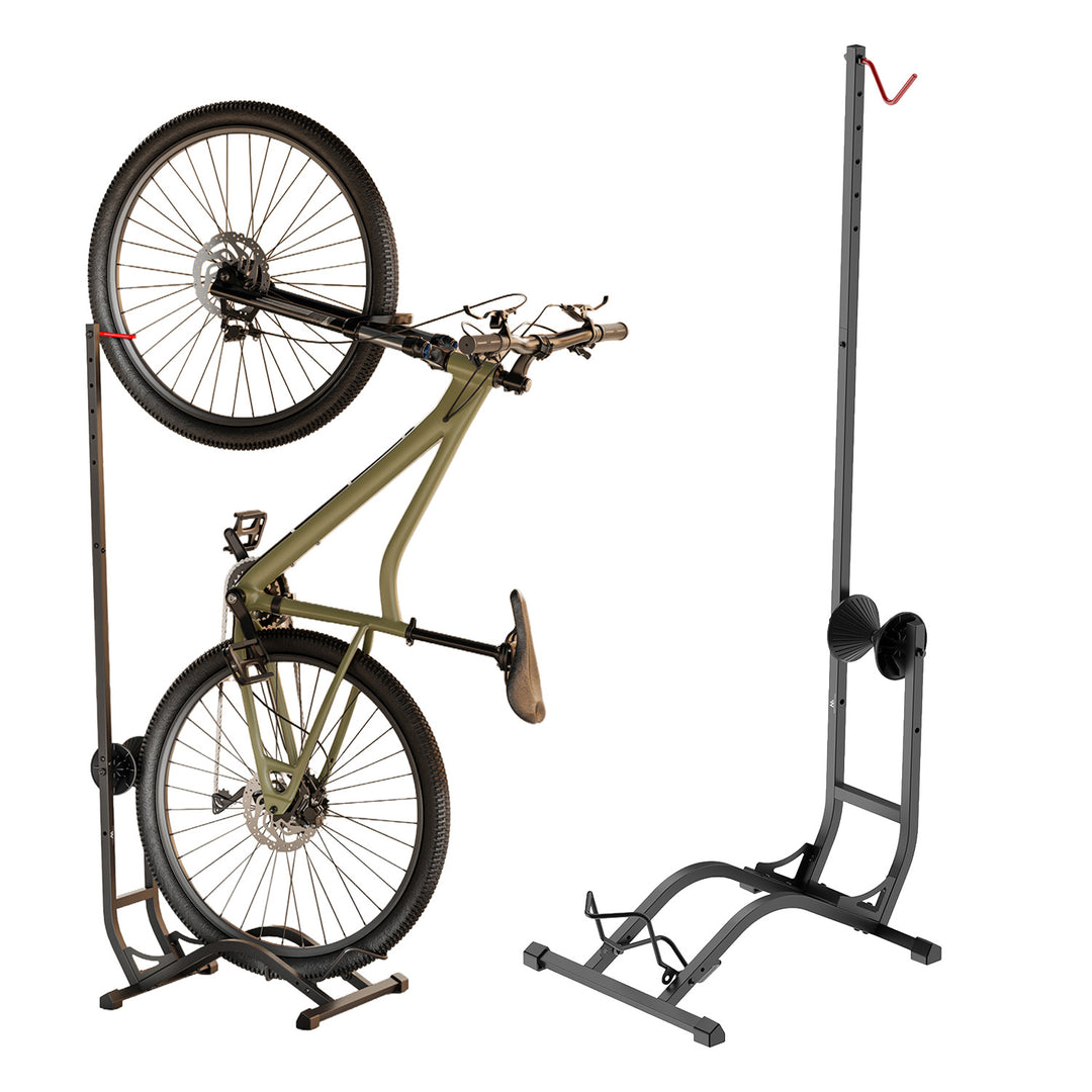 Suport de biciclete de podea Maclean, independent, orizontal/vertical, pentru depozitare, din oțel, sarcină maximă 35 kg, MC-170