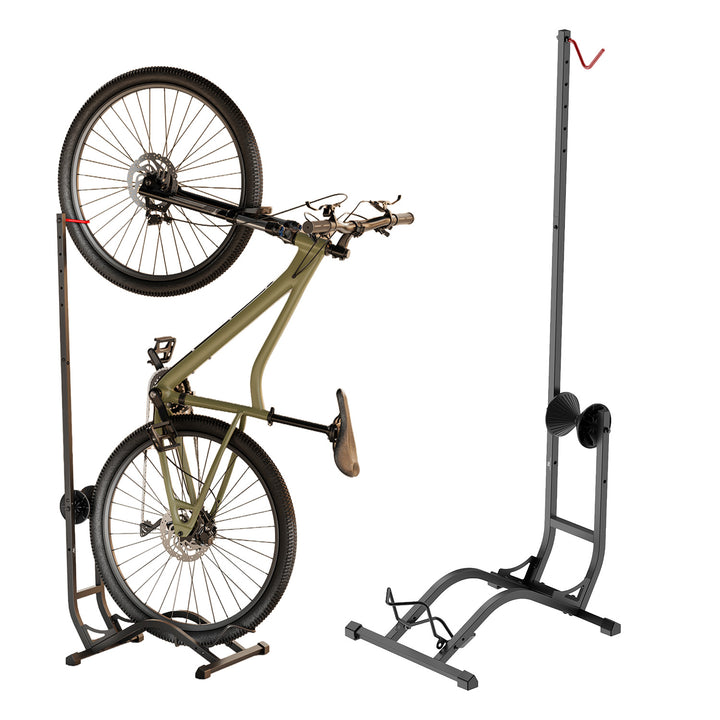 Suport de biciclete de podea Maclean, independent, orizontal/vertical, pentru depozitare, din oțel, sarcină maximă 35 kg, MC-170