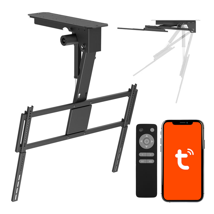 Suport electric pentru televizor Maclean, de tavan, compatibil cu Tuya, VESA max. 800x400, pentru televizoare de 43-86", max. 55 kg, MC-176 T