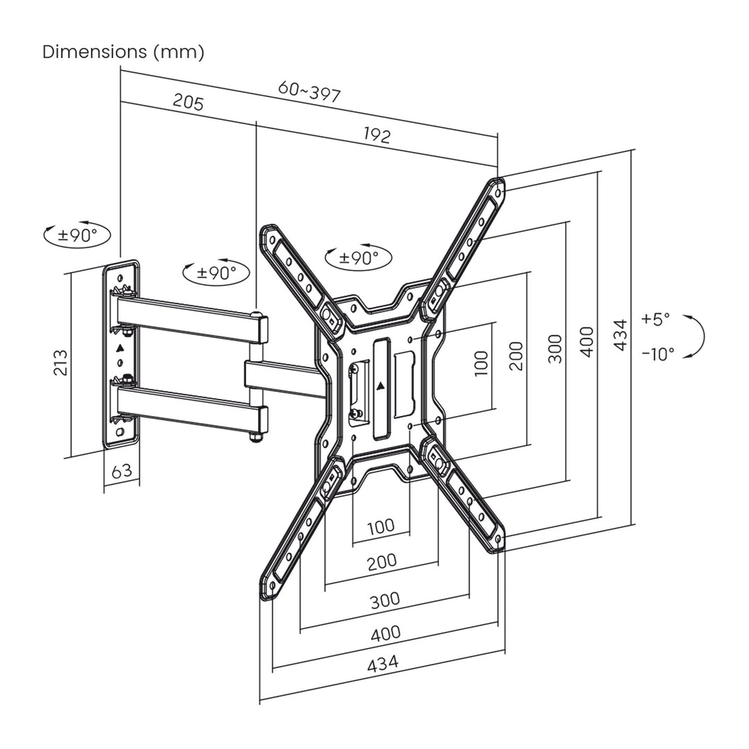 Suport / cârlig pentru televizor sau monitor Maclean, max. 23-65", sarcină maximă 30 kg, universal, VESA max. 400x400, MC-759 N