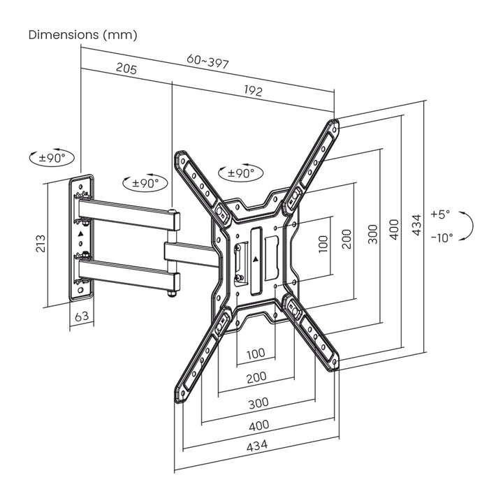 Suport / cârlig pentru televizor sau monitor Maclean, max. 23-65", sarcină maximă 30 kg, universal, VESA max. 400x400, MC-759 N