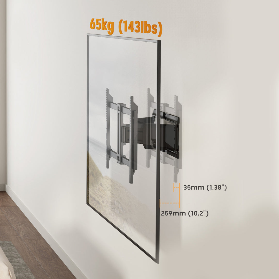Suport / cârlig pentru televizor Maclean, VESA max. 600x400, 37-90", sarcină maximă 65 kg, negru, MC-881 N