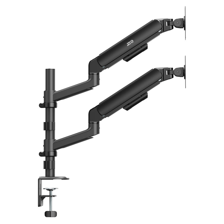 Suport / suport suspendat pentru 2 monitoare Ergo Office, cu arc cu gaz, 17"-32", 1-10 kg, negru mat, ER-692 B