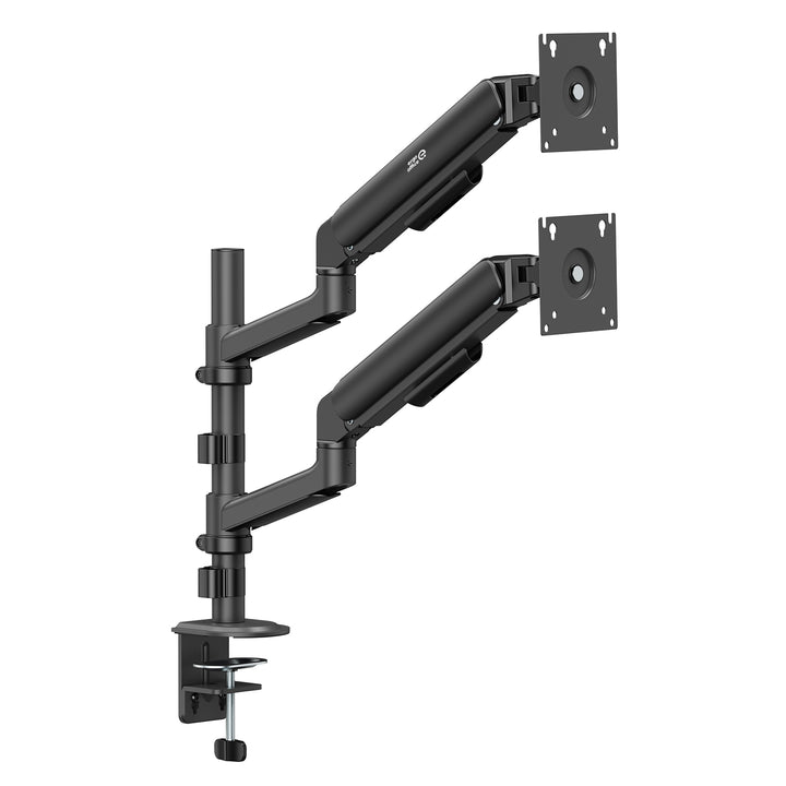 Suport / suport suspendat pentru 2 monitoare Ergo Office, cu arc cu gaz, 17"-32", 1-10 kg, negru mat, ER-692 B