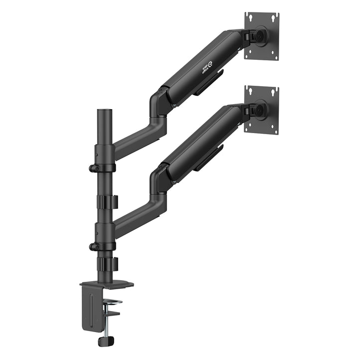 Suport / suport suspendat pentru 2 monitoare Ergo Office, cu arc cu gaz, 17"-32", 1-10 kg, negru mat, ER-692 B