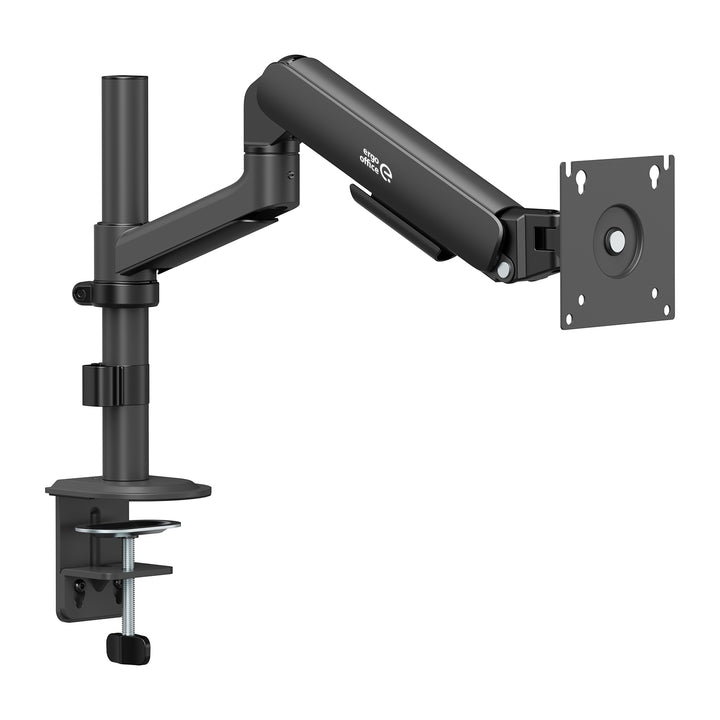 Suport / cârlig pentru monitor Ergo Office, cu arc cu gaz, 17"-32", 1-10 kg, negru mat, VESA max. 100x100, ER-691 B