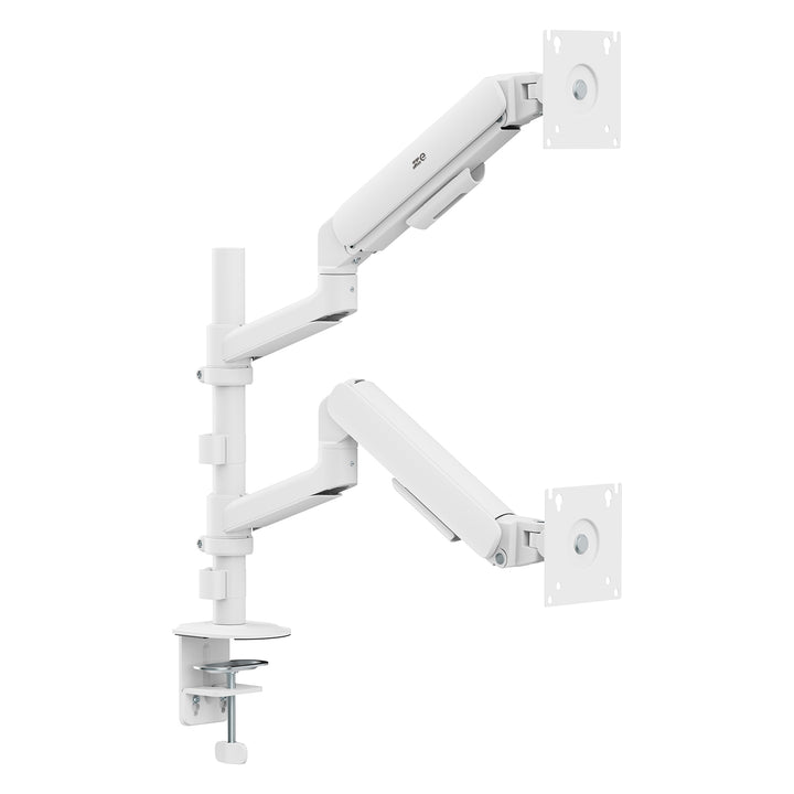 Suport / suport suspendat pentru 2 monitoare Ergo Office, cu arc cu gaz, 17"-32", 1-10 kg, alb mat, ER-692 W