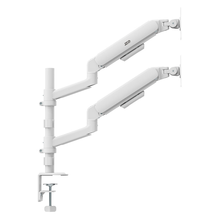 Suport / suport suspendat pentru 2 monitoare Ergo Office, cu arc cu gaz, 17"-32", 1-10 kg, alb mat, ER-692 W