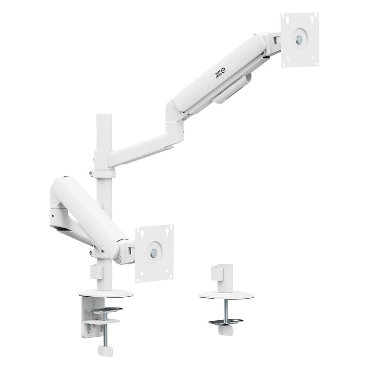 Suport / suport suspendat pentru 2 monitoare Ergo Office, cu arc cu gaz, 17"-32", 1-10 kg, alb mat, ER-692 W